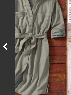 Carbon2Cobalt Button-Front Juniper Shirt Dress in Moss with Waist Tie